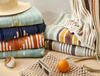 Asciugamano da spiaggia biologico Dawn Stripe - Rinnovato