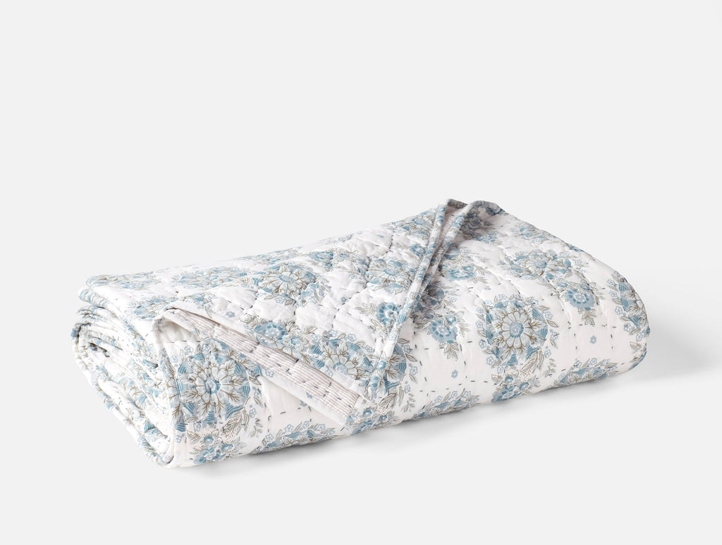 Trapunta organica cucita a mano Flores