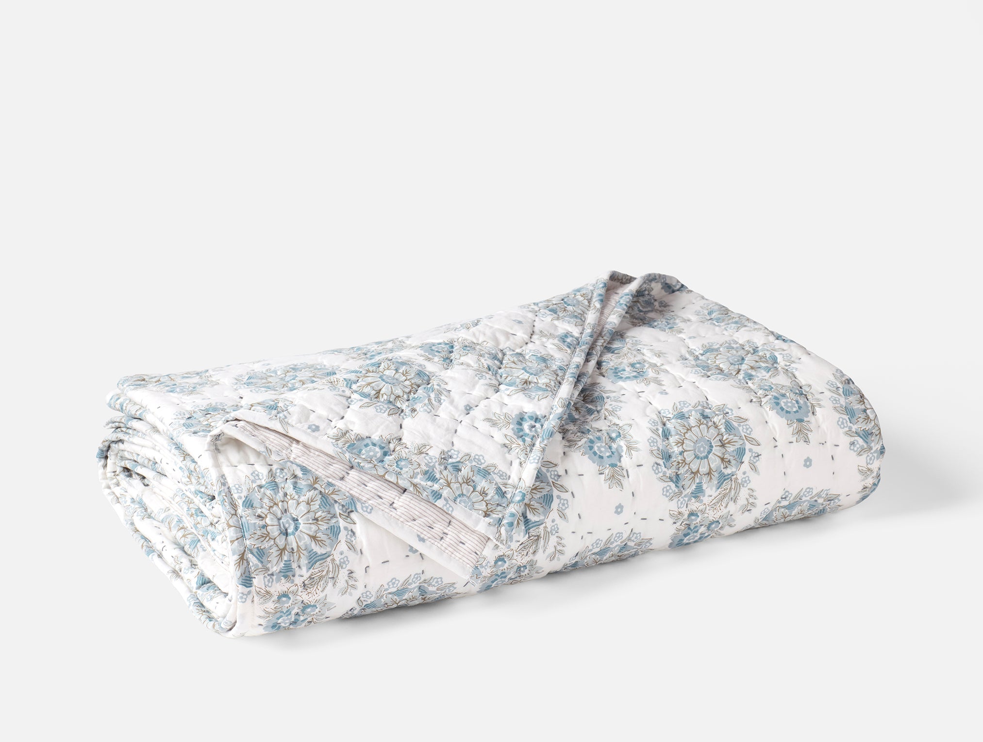 Trapunta organica cucita a mano Flores