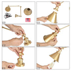 Set di 2 applique da parete moderne con braccio oscillante, regolabili e cablate