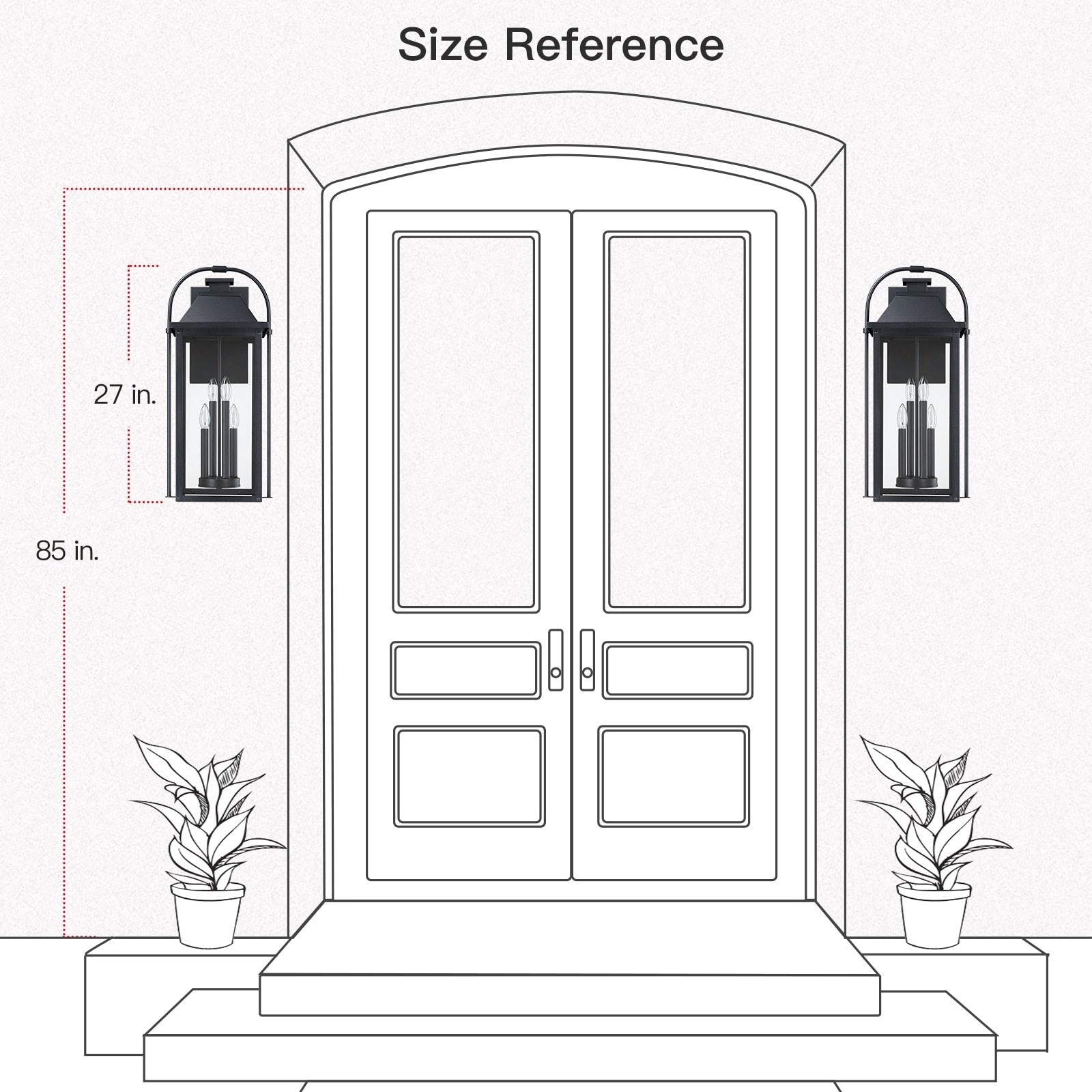 Applique da parete per esterni Brits Black