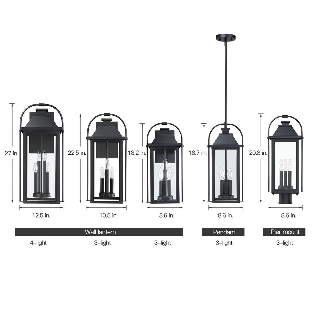 Applique da parete per esterni Brits Black