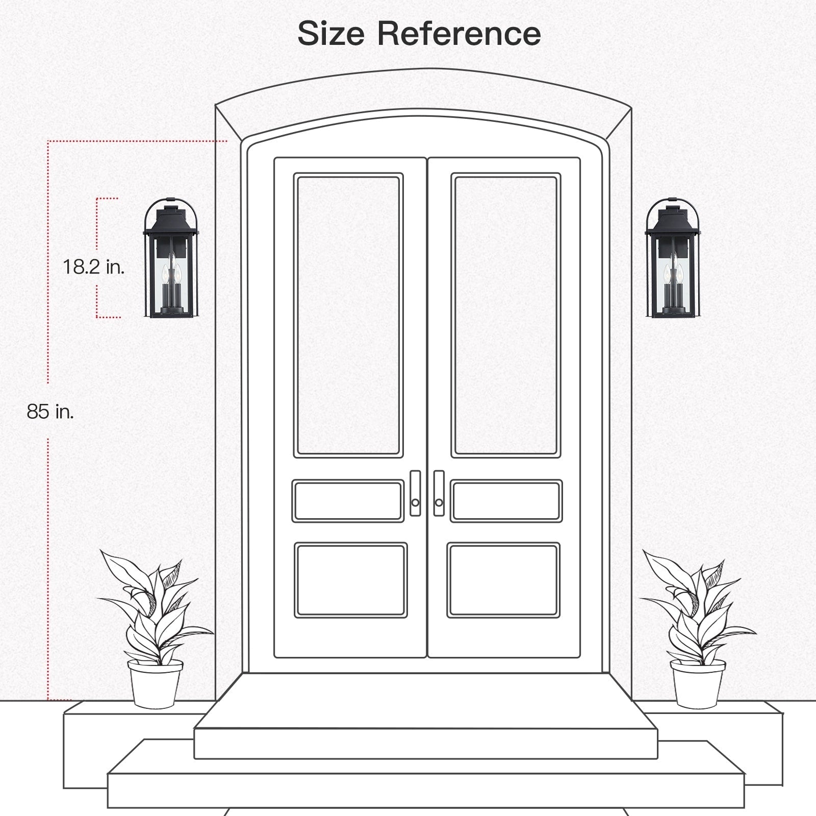 Applique da parete per esterni Brits Black