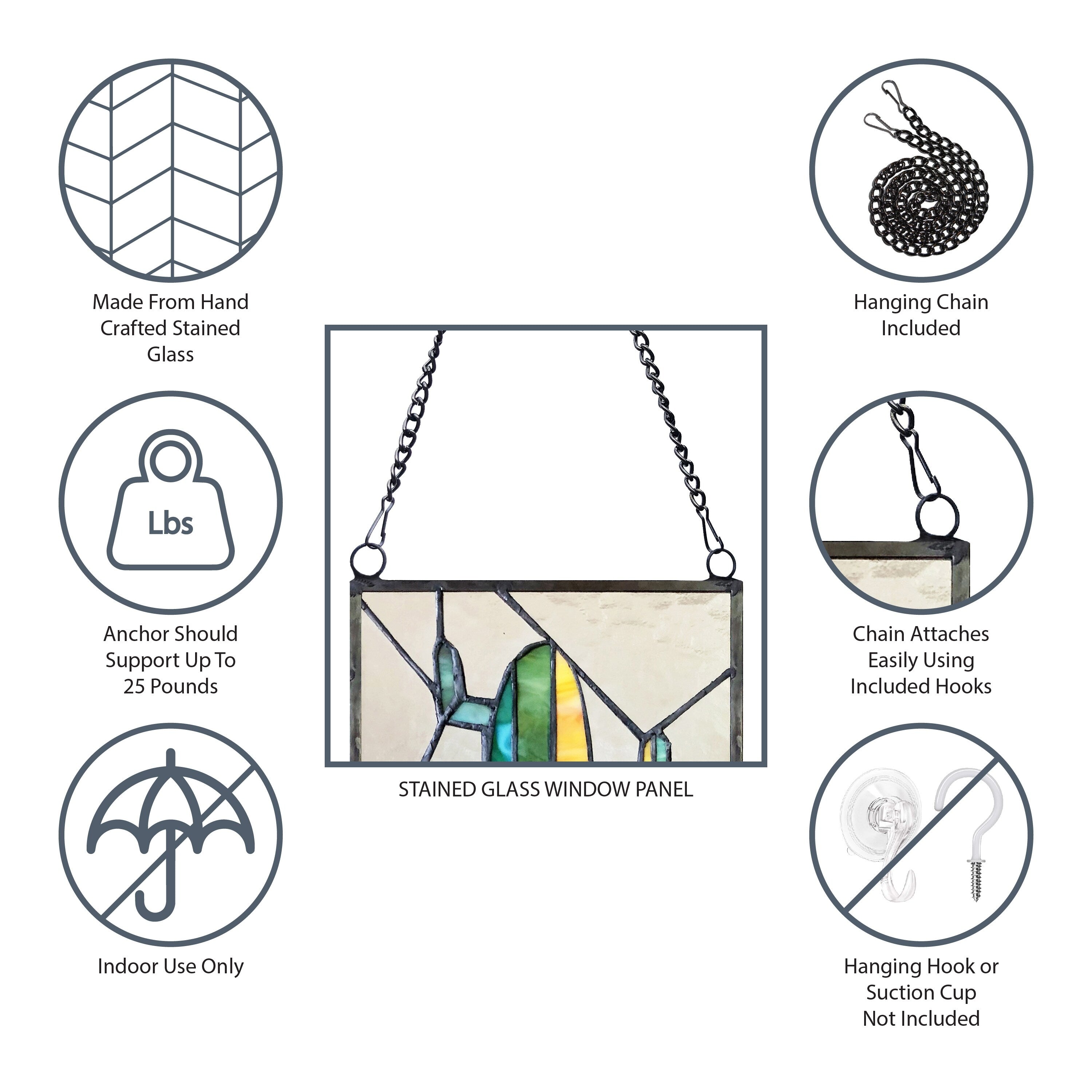 Pannello per vetrata vittoriana 22 H di River of Goods