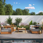 Set di mobili da giardino in legno di acacia Tahoe da 5 pezzi