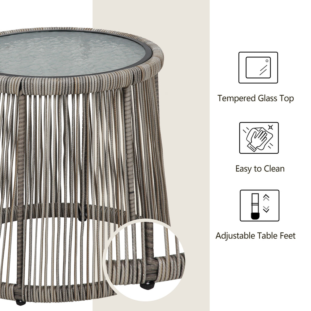 Set da bistrot da conversazione in vimini da esterno, 3 pezzi, set di sedie da giardino in rattan per tutte le stagioni con cuscini