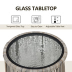 Set da bistrot da conversazione in vimini da esterno, 3 pezzi, set di sedie da giardino in rattan per tutte le stagioni con cuscini