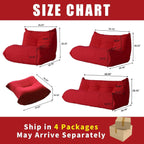 Set di divani a sacco in velluto Teddy