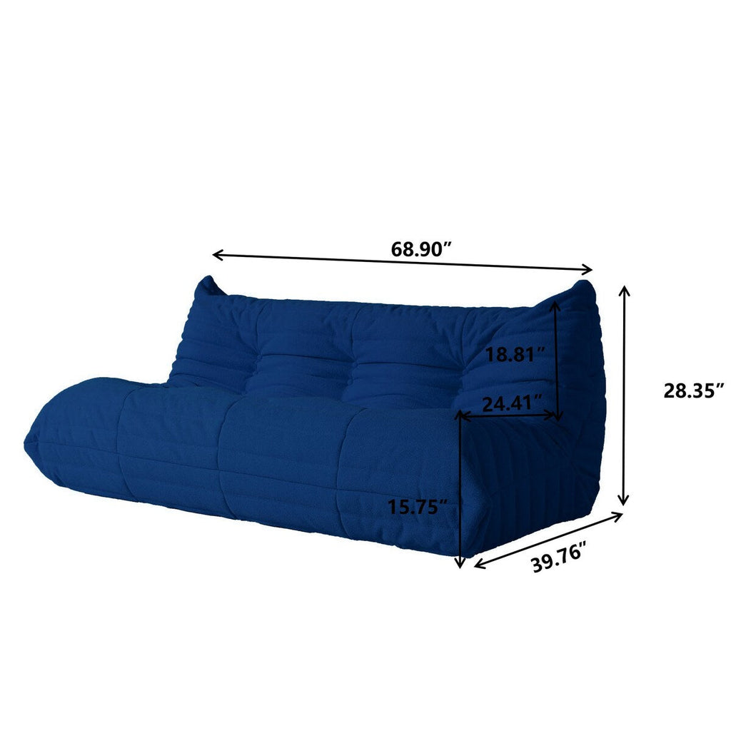 Set di divani a sacco in velluto Teddy