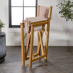 Sedia da regista pieghevole da esterno Theo Classic Mid-Century in legno di acacia con schienale trapuntato a rombi e cuscino, (set di 2) di JONATHAN Y