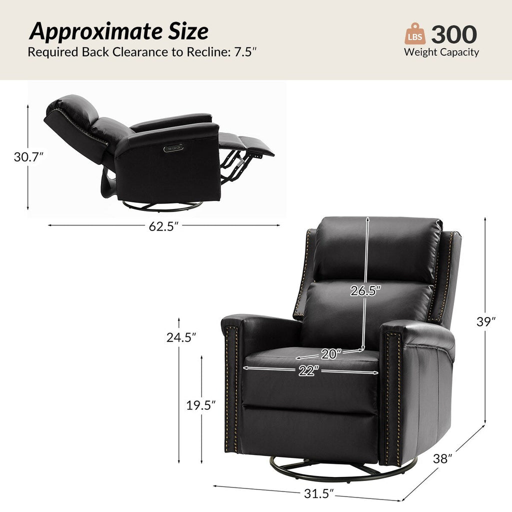 Set di 2 poltrone reclinabili elettriche girevoli e a dondolo tradizionali Tobias di HULALA HOME