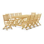 Set da pranzo per esterni Amazonia in legno di teak certificato FSC da 11 pezzi - 10 posti a sedere - 11 pezzi