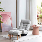 Poltrona reclinabile imbottita senza braccioli con poggiatesta regolabile e poggiapiedi