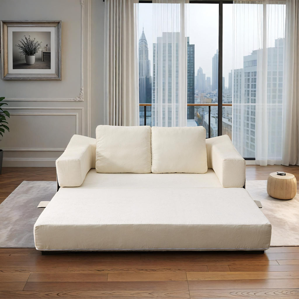 Divano letto trasformabile imbottito 70.87, poltrona trasformabile, comodo divano per soggiorno, camera da letto, tessuto ciniglia