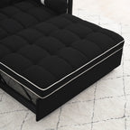 Divano letto convertibile in velluto da 55'' a 2 posti con letto estraibile, reclinazione regolabile, tasche laterali e porta telefono