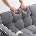 Divano letto convertibile in velluto da 55'' a 2 posti con letto estraibile, reclinazione regolabile, tasche laterali e porta telefono