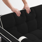 Divano letto convertibile in velluto da 55'' a 2 posti con letto estraibile, reclinazione regolabile, tasche laterali e porta telefono