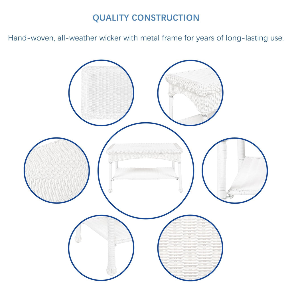 Set da conversazione in vimini da 4 pezzi per patio