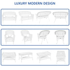 Set da conversazione in vimini da 4 pezzi per patio