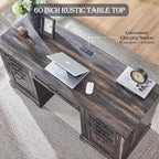 Scrivania direzionale da fattoria da 60 pollici, scrivania in legno per ufficio domestico, scrivania per computer