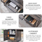 Scrivania direzionale da fattoria da 60 pollici, scrivania in legno per ufficio domestico, scrivania per computer