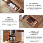 Scrivania direzionale da fattoria da 60 pollici, scrivania in legno per ufficio domestico, scrivania per computer