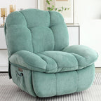 Poltrona reclinabile elettrica girevole XINMICS, poltrone reclinabili massaggianti con riscaldamento, USB, USB-C e tasca laterale