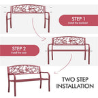 Panca da giardino Yaheetech per esterni, in metallo, per veranda - N/D