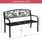 Panca da giardino Yaheetech per esterni, in metallo, per veranda - N/D