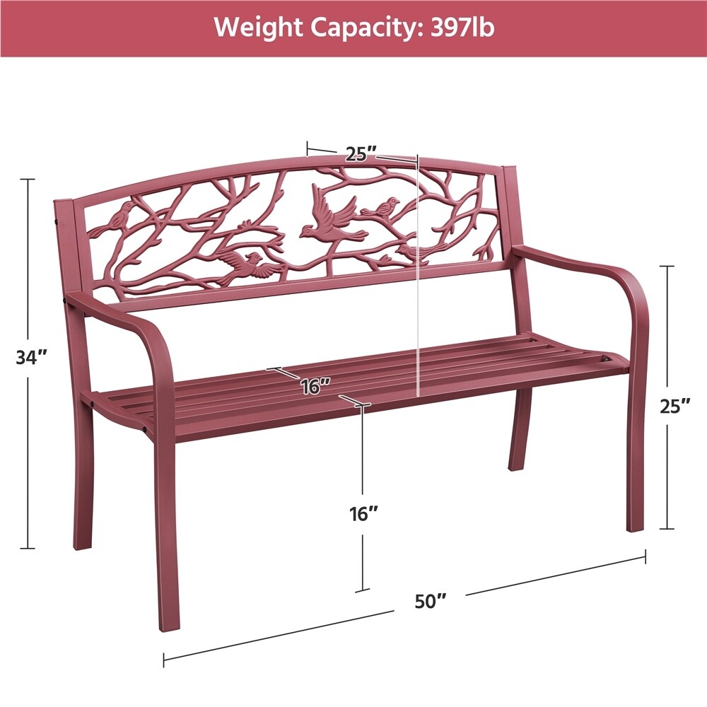 Panca da giardino Yaheetech per esterni, in metallo, per veranda - N/D