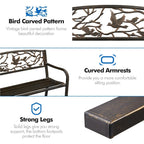 Panca da giardino Yaheetech per esterni, in metallo, per veranda - N/D