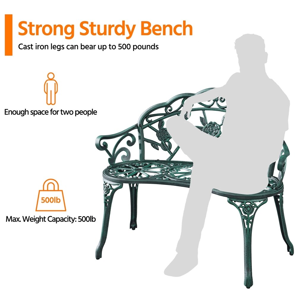 Panca da giardino in metallo per esterni Yaheetech - N/D