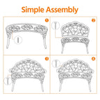 Panca da giardino in metallo per esterni Yaheetech - N/D