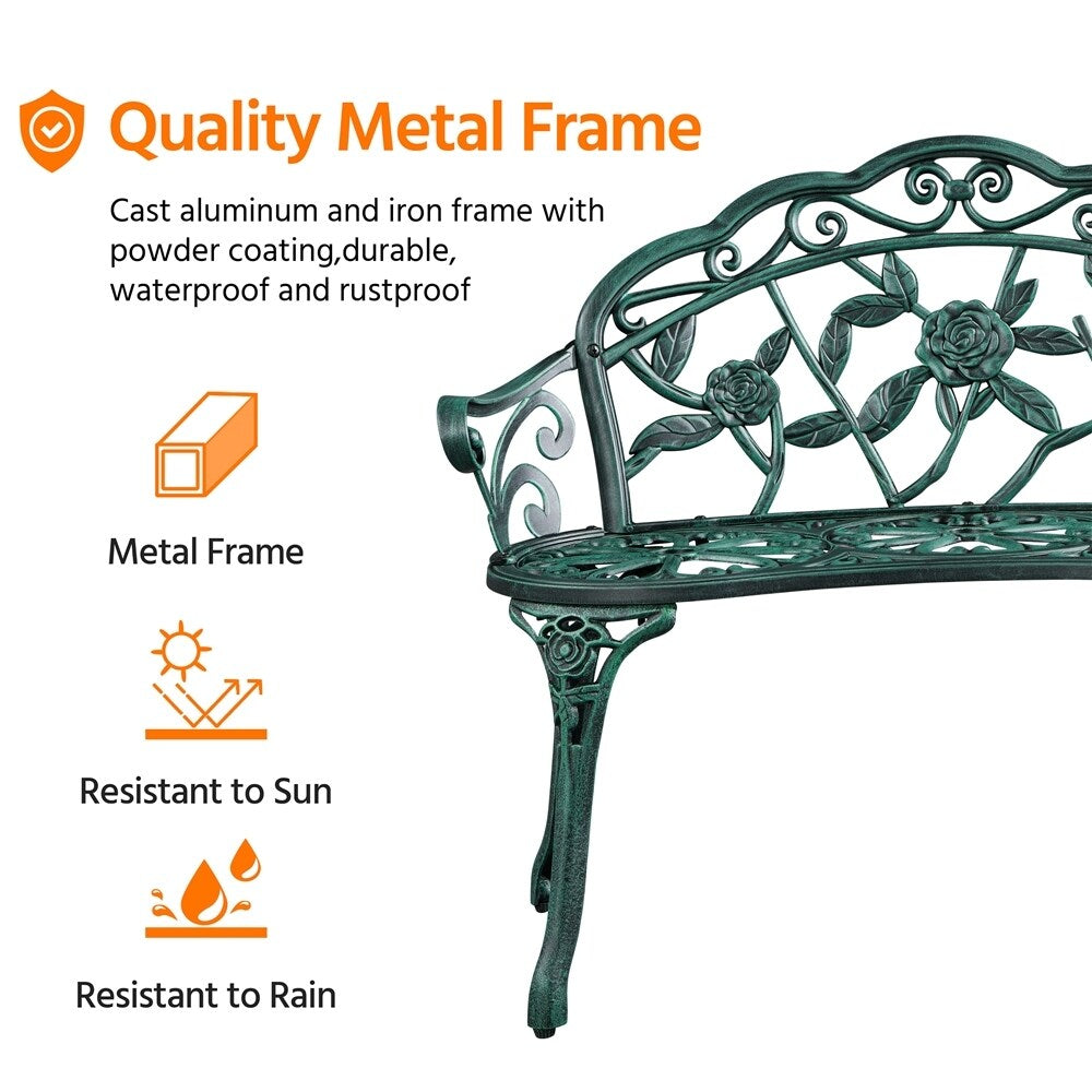 Panca da giardino in metallo per esterni Yaheetech - N/D