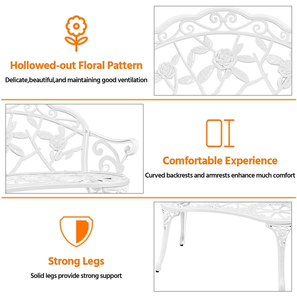 Panca da giardino in metallo per esterni Yaheetech - N/D