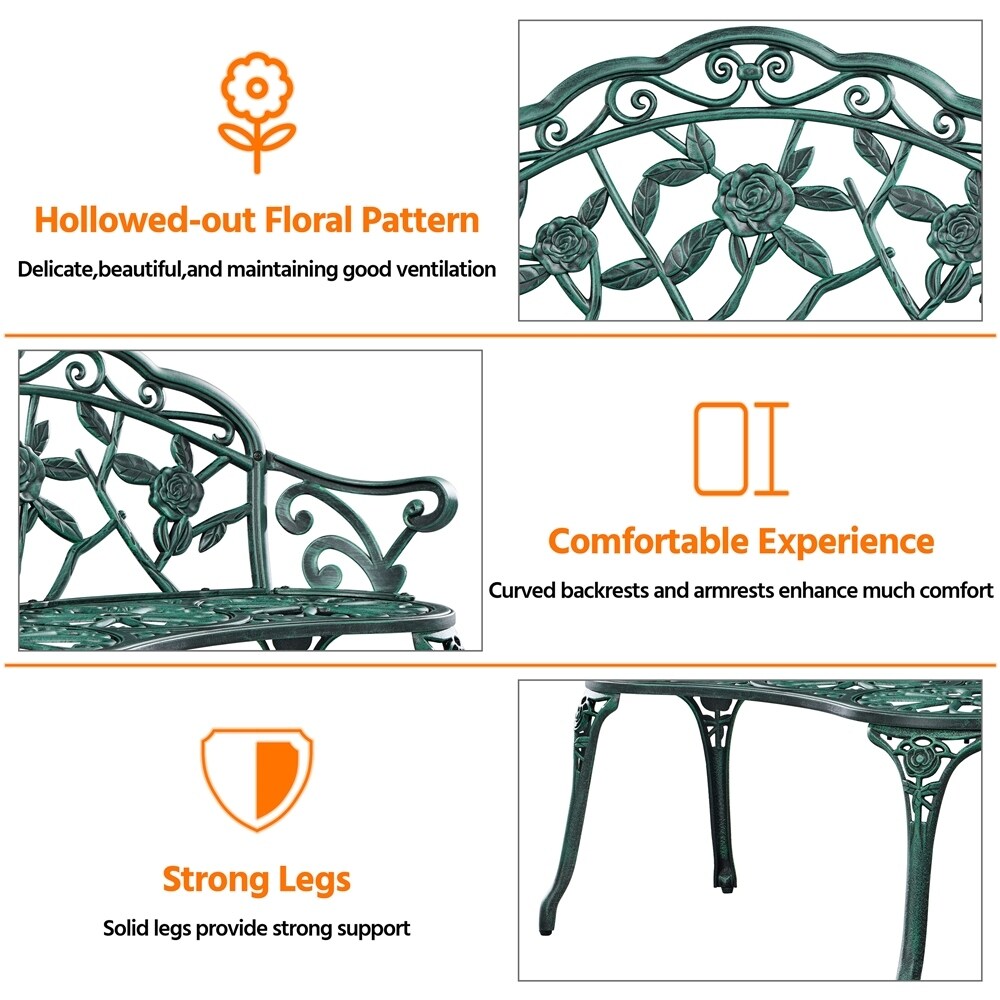 Panca da giardino in metallo per esterni Yaheetech - N/D