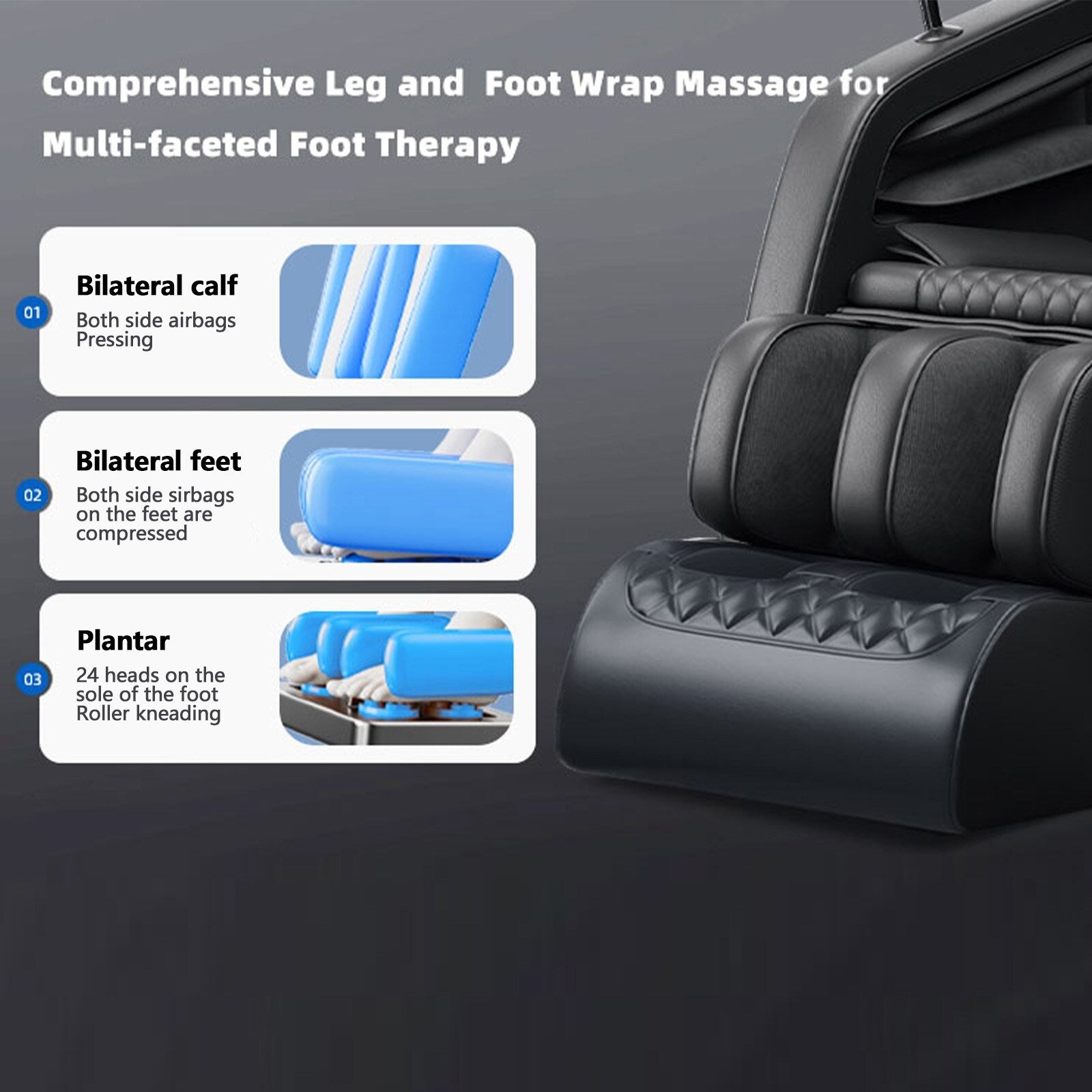 Poltrona reclinabile massaggiante Zero Gravity con massaggio completo del corpo, riscaldamento e audio Bluetooth integrato