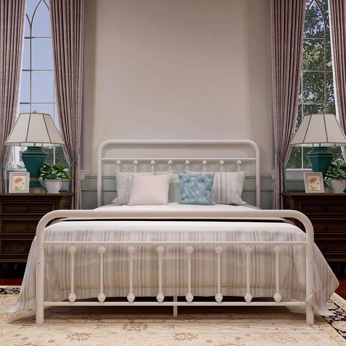 Alazyhome, semplice struttura per letto in metallo vintage, facile da montare