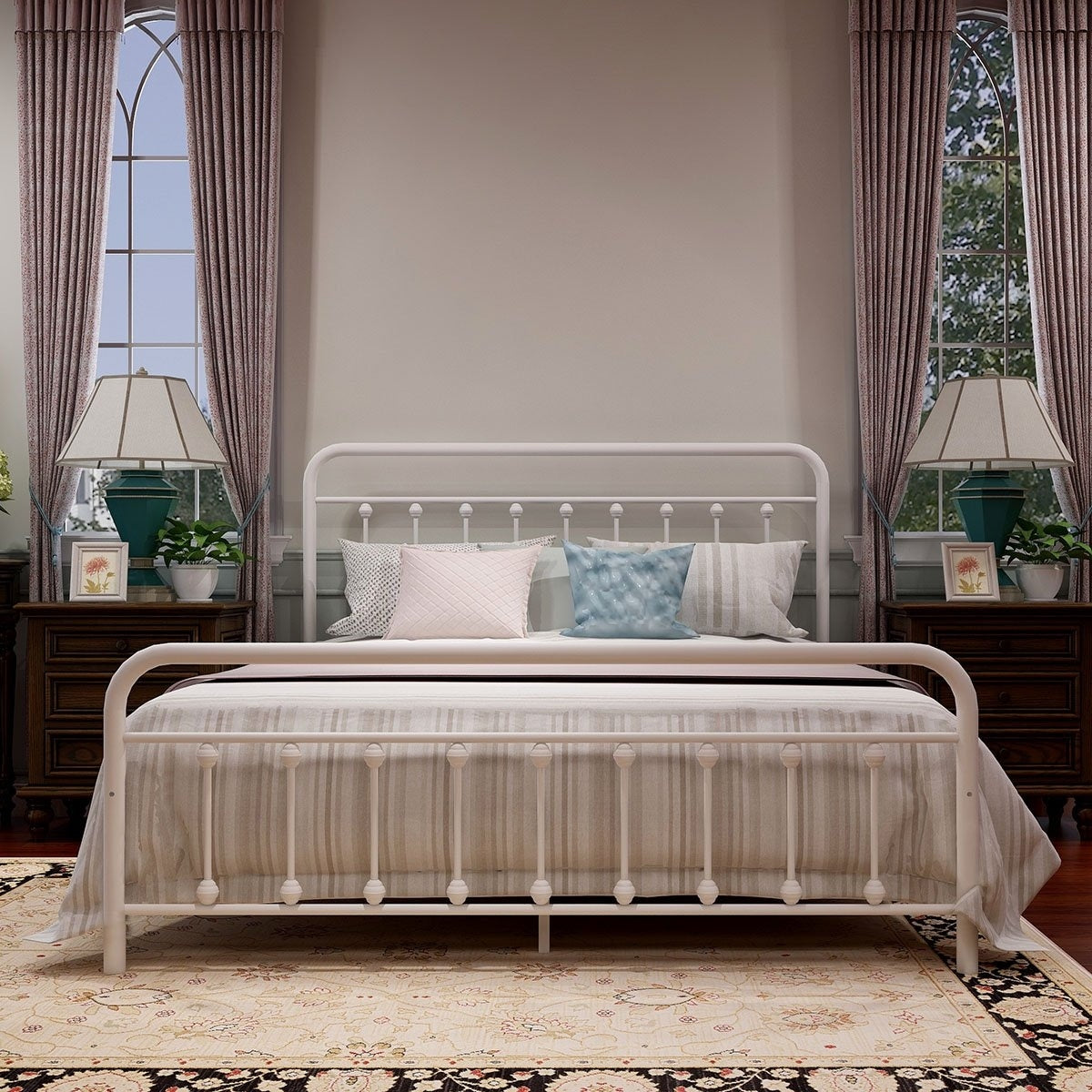 Alazyhome, semplice struttura per letto in metallo vintage, facile da montare