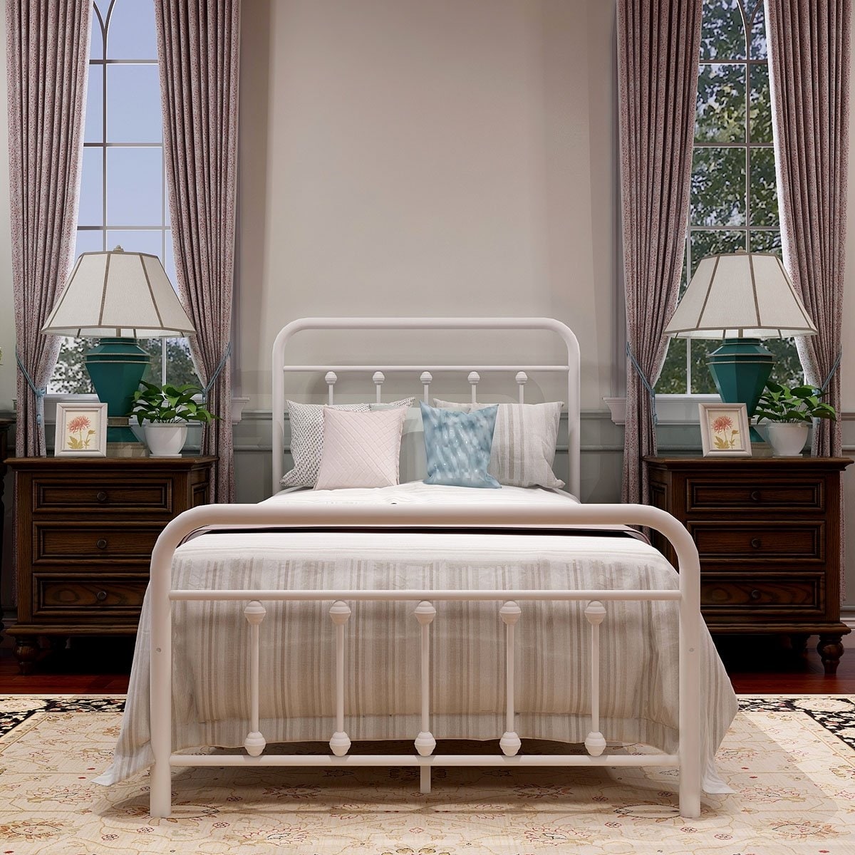 Alazyhome, semplice struttura per letto in metallo vintage, facile da montare