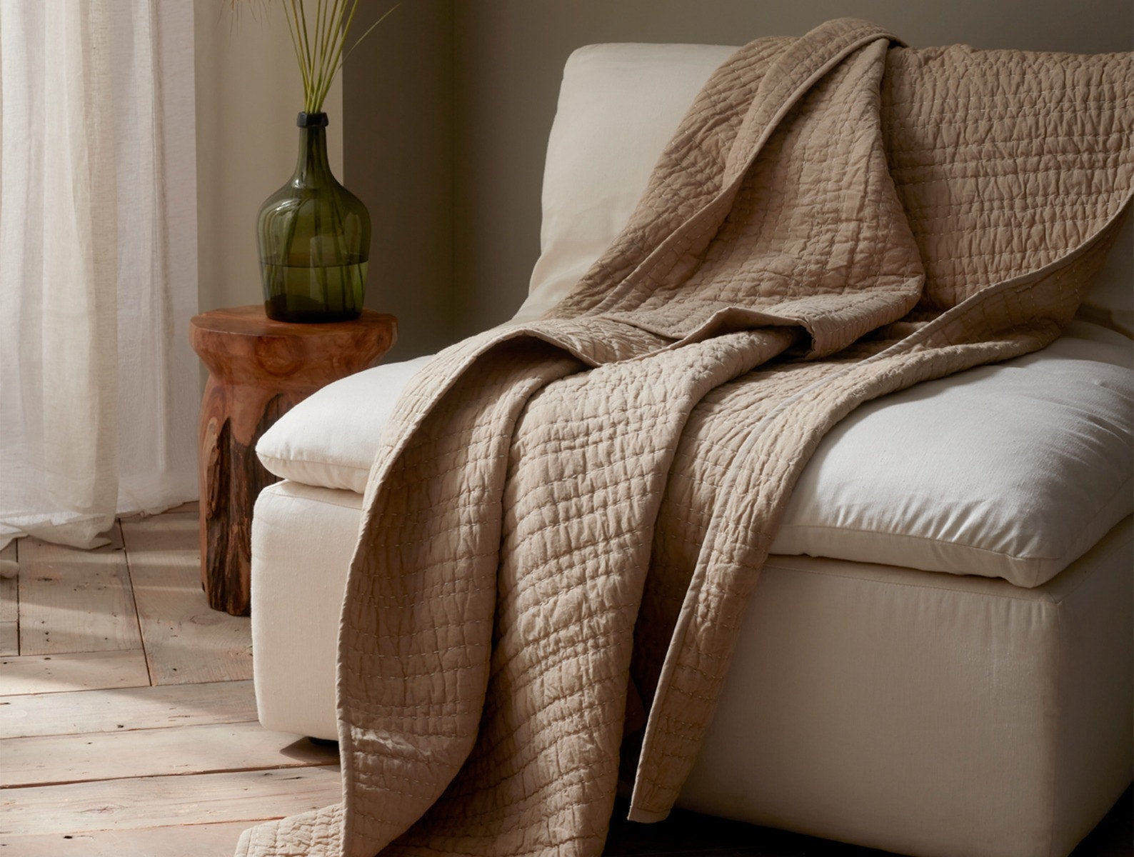 Coperta biologica cucita a mano con canale - Rinnovata