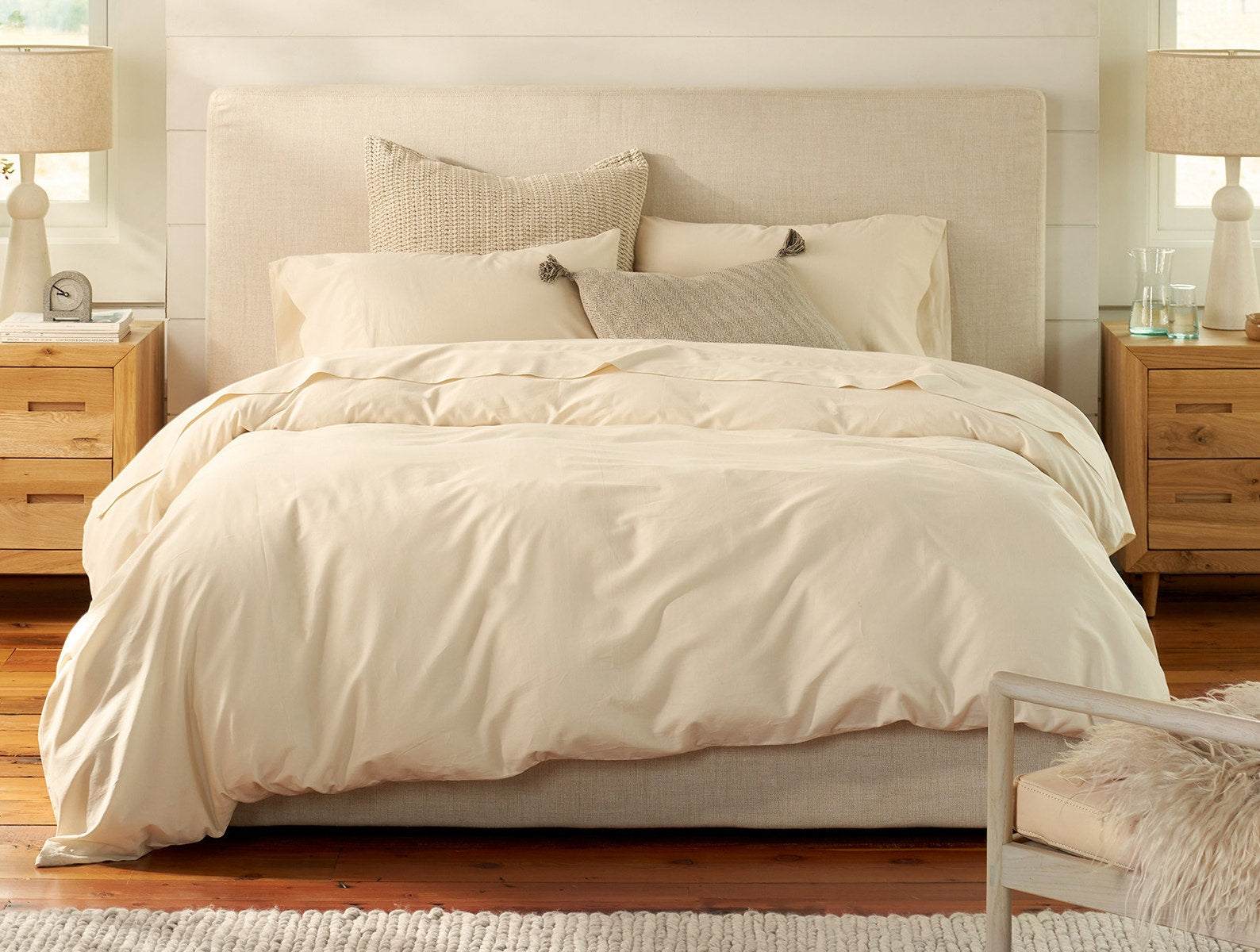 Federa in raso organico a 300 fili 