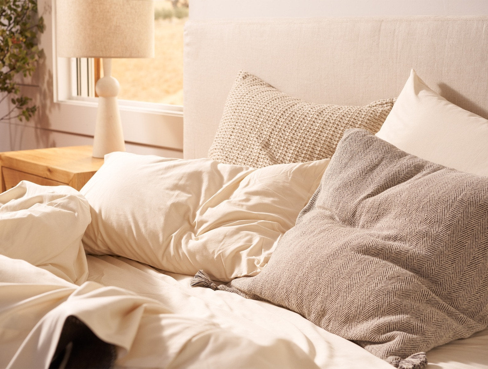 Federa in raso organico a 300 fili 