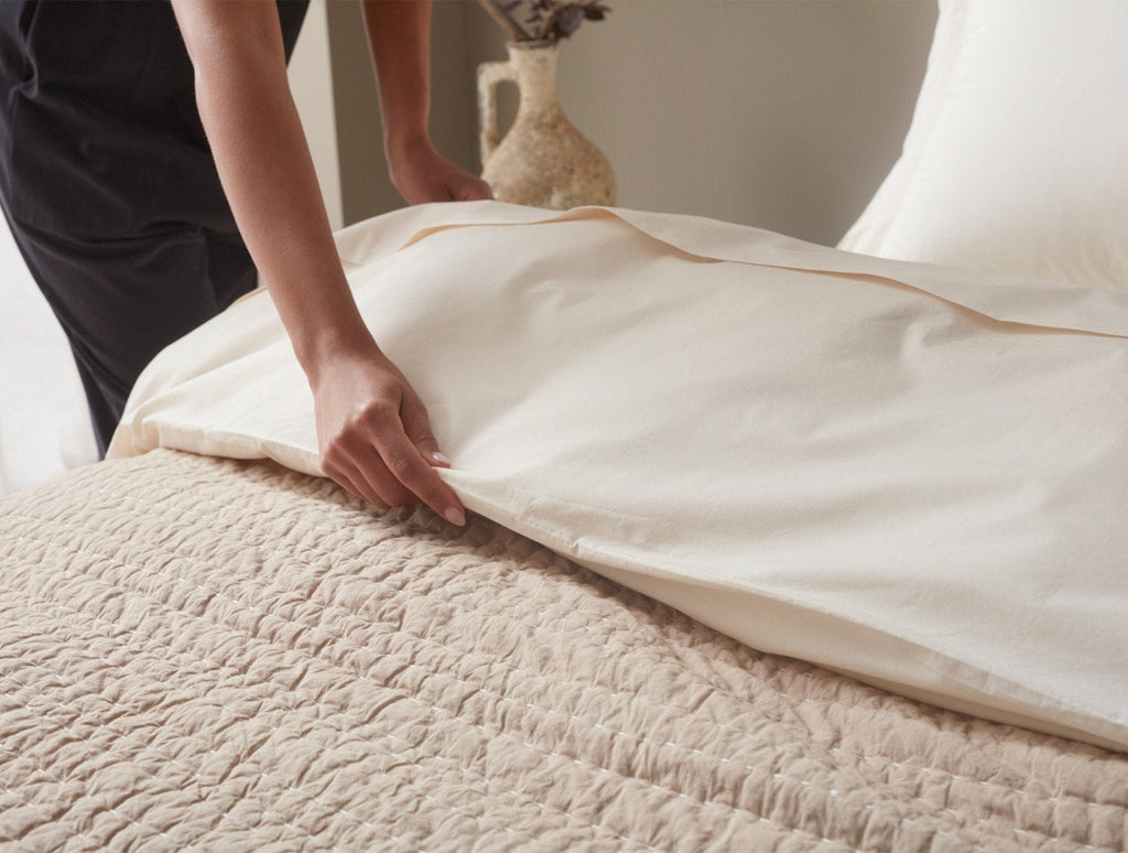 Trapunta organica cucita a mano con canale - Rinnovata