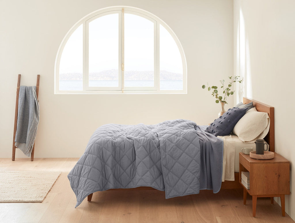 Piumino in cotone biologico con cuciture a diamante - Rinnovato 